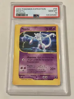 PSA 10 Mewtwo Mewtu German Deutsch 2002 Expedition 56/165 POP 2 Pokemon Vintage - Image 2