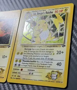 Pokemon TCG Gym Challenge Lt. Surge's Raichu 11/132 Holo Lt. Surge Pikachu 84 - Image 3