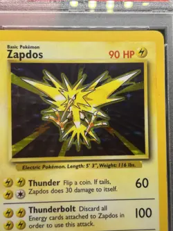 1999 POKEMON BASE SET UNLIMITED #16 ZAPDOS-HOLO PSA 8 - Image 2