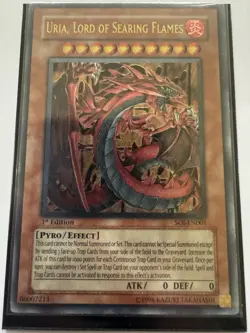 Yugioh Uria, Lord of Searing Flames SOI-EN001 Ultimate Rare 1st Ed VLP - Image 1