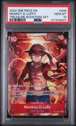 2024 One Piece Treasure Booster Set #ST10-006 Monkey D. Luffy PSA 10 - Image 1