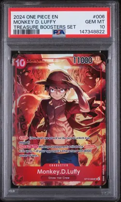 2024 One Piece Treasure Booster Set #ST10-006 Monkey D. Luffy PSA 10 - Image 1