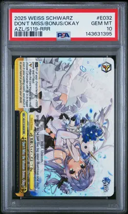 2025 WEISS SCHWARZ AZUR LANE VOL.2 DON'T MISS THE MISSION BONUS, OKAYU PSA 10 - Image 1
