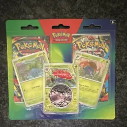 Pokemon TCG Booster Pack 3 Cards Oddish Gloom Vileplume + Metallic Coin 2022 - Image 1