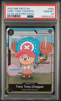 Tony Tony.Chopper (CS 25-26 Event Pack) P-065 One Piece Promotion Card PSA 10 - Image 1