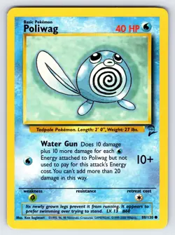 Poliwag 88/130 2000 Base Set 2 Pokemon Card TCG Vintage WOTC Nintendo Common Nm - Image 1