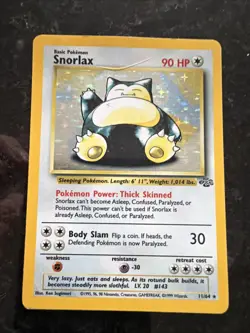 Pokemon Snorlax Holo Rare TCG Card - HP - Crease - Image 2