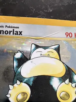 Pokemon Snorlax Holo Rare TCG Card - HP - Crease - Image 3