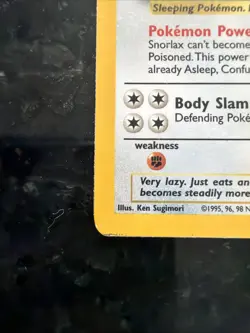 Pokemon Snorlax Holo Rare TCG Card - HP - Crease - Image 4