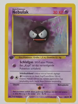 Pokemon Card - Gastly Nebulak German 1st Edition Base Set 50/102 Common - Image 1