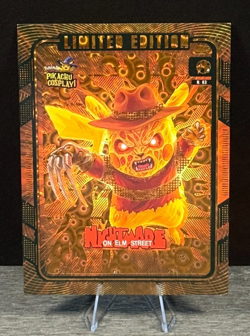 PIKACHU Cosplay! OVERSIZED Card N. 03 Nightmare on Elm St. FREDDY - GOLD Foil - Image 1