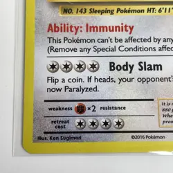 2016 Snorlax XY179 Promo Pokemon Holo Foil Refractor Pokemon Card PC713 - Image 2