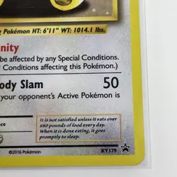 2016 Snorlax XY179 Promo Pokemon Holo Foil Refractor Pokemon Card PC713 - Image 3