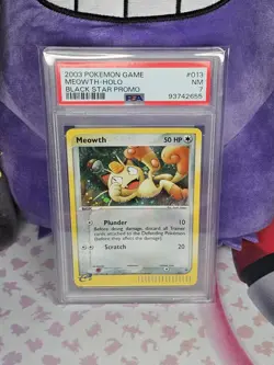 Pokemon TCG PSA 7 Meowth #013 Holo Black Star Vintage Promo - Image 2