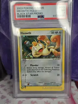 Pokemon TCG PSA 7 Meowth #013 Holo Black Star Vintage Promo - Image 4