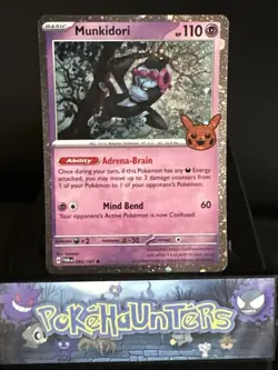 Pokemon Card Munkidori 095/167 Twilight Masquerade Trick Or Trade Holo Rare L/P - Image 1