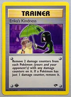 Pokemon 1st EDITION Erika’s Kindness #103/132 Non-Holo Rare - Gym Challenge - NM - Image 1
