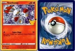 Scorbunny 016/025 McDonald's 25th Anniversary Promos Pokemon TCG Holo P NM - Image 3