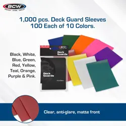 1000 Double Matte Deck Guard Card Sleeves, Mix 696542690061 - Image 2