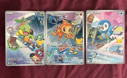 Pokemon First Partner Illustration Series 1 Sinnoh Gen4 Starters - Image 1