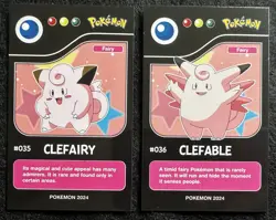 CLEFAIRY X CLEFABLE EVOLUTION - POKEMON KANTO CCG POKEDEX BLACK RE-EDITIONS - Image 1