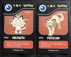 MEOWTH X PERSIAN EVOLUTION - POKEMON KANTO CCG POKEDEX BLACK RE-EDITIONS - Image 1