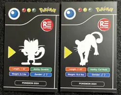 MEOWTH X PERSIAN EVOLUTION - POKEMON KANTO CCG POKEDEX BLACK RE-EDITIONS - Image 2