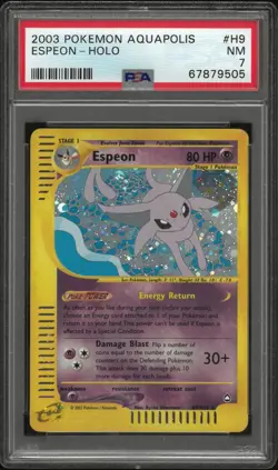 2003 Pokemon Aquapolis Espeon Holo PSA 7 #H9 - Image 1