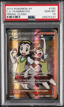 2015 POKEMON XY PRIMAL CLASH #160 FULL ART/TEAMMATES PSA 10 - Image 1