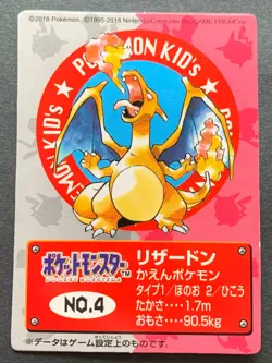 Pokemon Kid's mini card Charizard NO.4 Japanese 2018ver(Reprint) NINTENDO BANDAI - Image 1