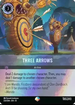 Disney Lorcana Wilds Unknown Three Arrows Epic Foil 222/204 - Image 1