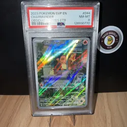 2023 Pokemon Charmander 044 Obsidian Flames ETB Promo PSA 8 Graded SV Black Star - Image 1