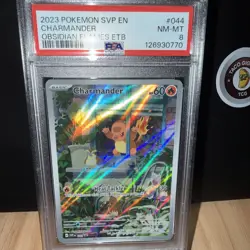 2023 Pokemon Charmander 044 Obsidian Flames ETB Promo PSA 8 Graded SV Black Star - Image 3