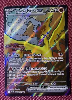 Team Rocket’s Moltres ex 208/182 SIR Destined Rivals UPC Pokemon Card NM - Image 3