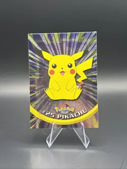 Topps Pokemon English TV Card Series 1 #25 Pikachu Black Logo Holo Foil - Image 1