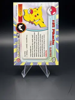 Topps Pokemon English TV Card Series 1 #25 Pikachu Black Logo Holo Foil - Image 2