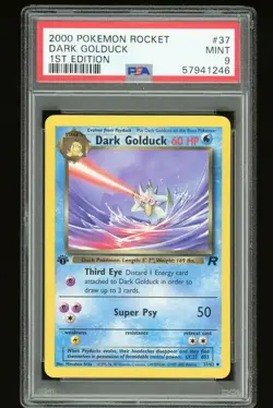 2000 Pokemon Card Team Rocket 1st FIRST EDITION DARK GOLDUCK 37 / 82 PSA 9 MINT - Image 1