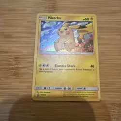 Pokemon Sun & Moon Black Star Promo Card Pikachu SM206 Holo Foil TCG Shiny - Image 1