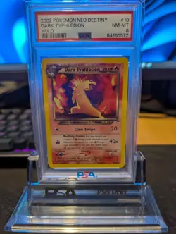 Pokemon PSA 8 NM-MINT 2002 Dark Typhlosion Neo Destiny Holo Card - Image 1