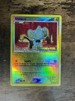 Shinx 98/130 Diamond and Pearl Reverse Holo Stamped Pokemon Card 2007 dmg - Image 1