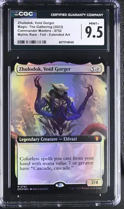 ZHULODOK, VOID GORGER Commander Masters Extended Art Foil Mythic CGC 9.5 MTG - Image 1