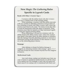 WOTC MtG Legends Rules Card (T) EX - Image 1