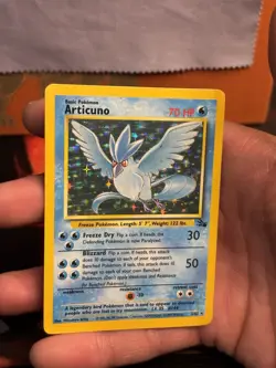Articuno 2/62 Fossil-Unlimited Holo Pokemon TCG 1999 WoTC MP - Image 3