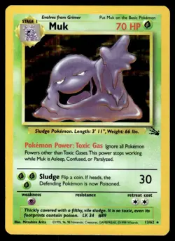 Muk #13 - Rare HOLO - Pokemon Fossil WOTC - LP - Image 1
