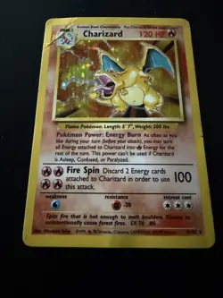 Charizard 4/102 Base Set Holo Rare Stage 2 English 120 HP Arita WotC - Image 1