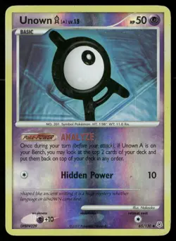 Unown [A] 65/130 Uncommon Diamond & Pearl Pokemon Reverse Holo MP - Image 1