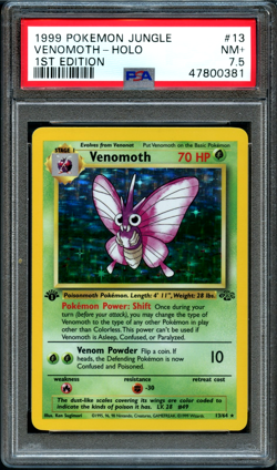 Pokemon 1st Edition VENOMOTH Jungle 1999 PSA 7.5 NM+ - Image 1
