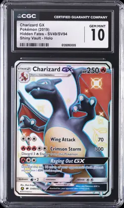 2019 POKEMON EN HIDDEN FATES SHINY VAULT-HOLO #SV49 CHARIZARD GX CGC 10 GEM MINT - Image 1
