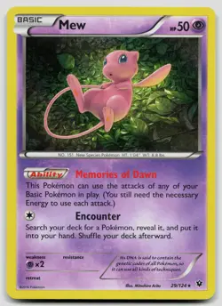 Mew 29/124 Fates Collide Pokemon LP - Image 1