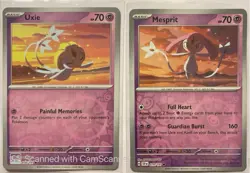 Pokemon Surging Sparks Holo Lot (2) Uxie 078/191 & Mesprit079/191 reverse holo - Image 1